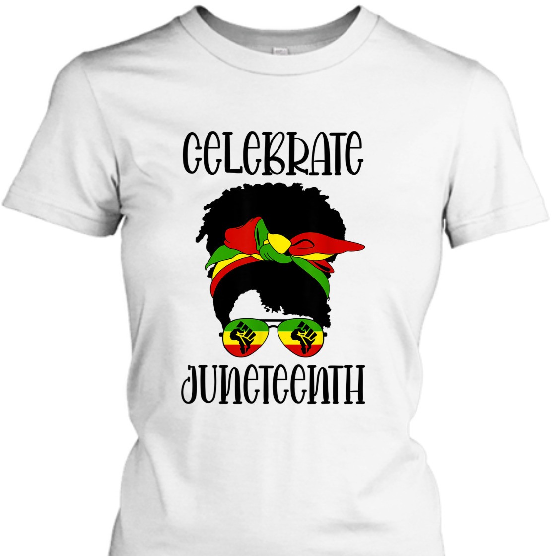 Strong Women Black Women Messy Bun Juneteenth Celebrate T-Shirt Strong Women Black Women Messy Bun Juneteenth Celebrate T-Shirt