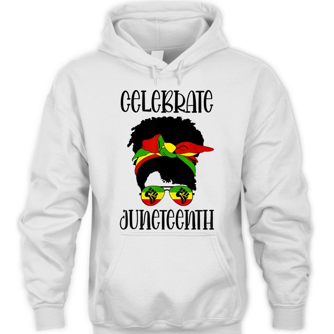 Strong Women Black Women Messy Bun Juneteenth Celebrate T-Shirt