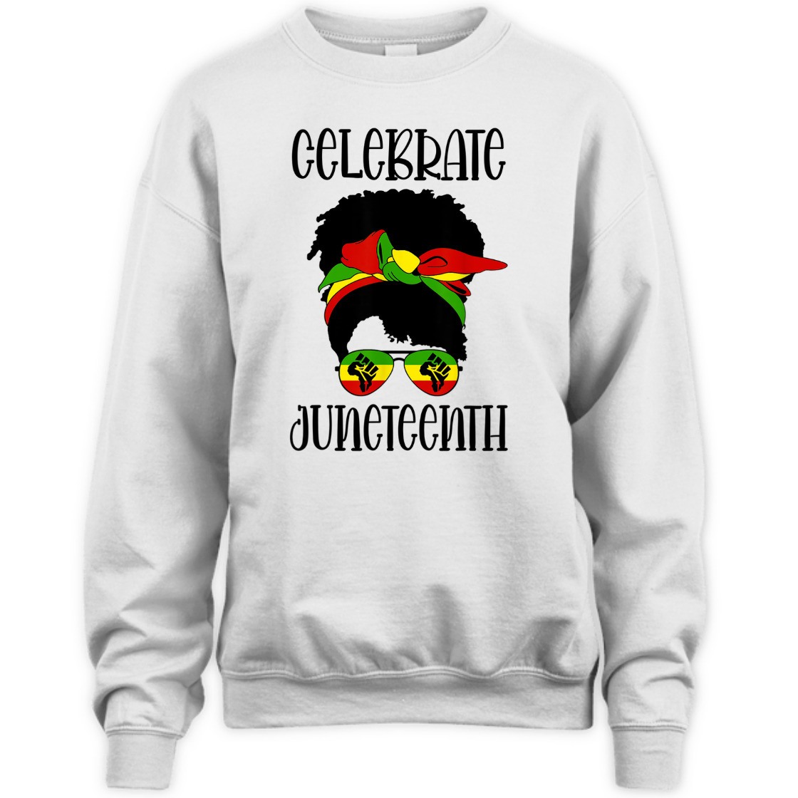 Strong Women Black Women Messy Bun Juneteenth Celebrate T-Shirt