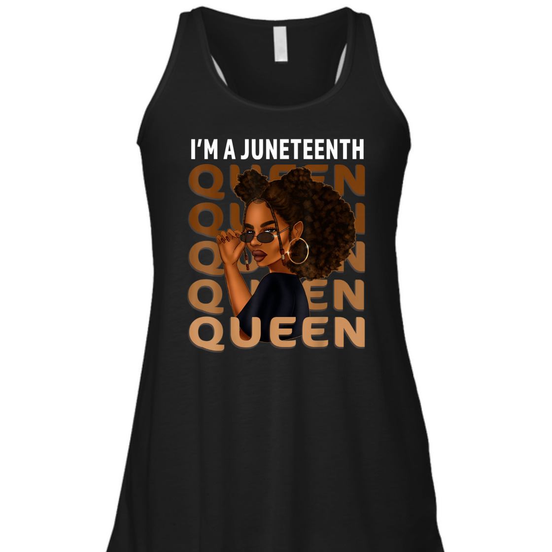 Strong Women Juneteenth Queen Swag Black Melanin Natural Hair Afro Women T-Shirt
