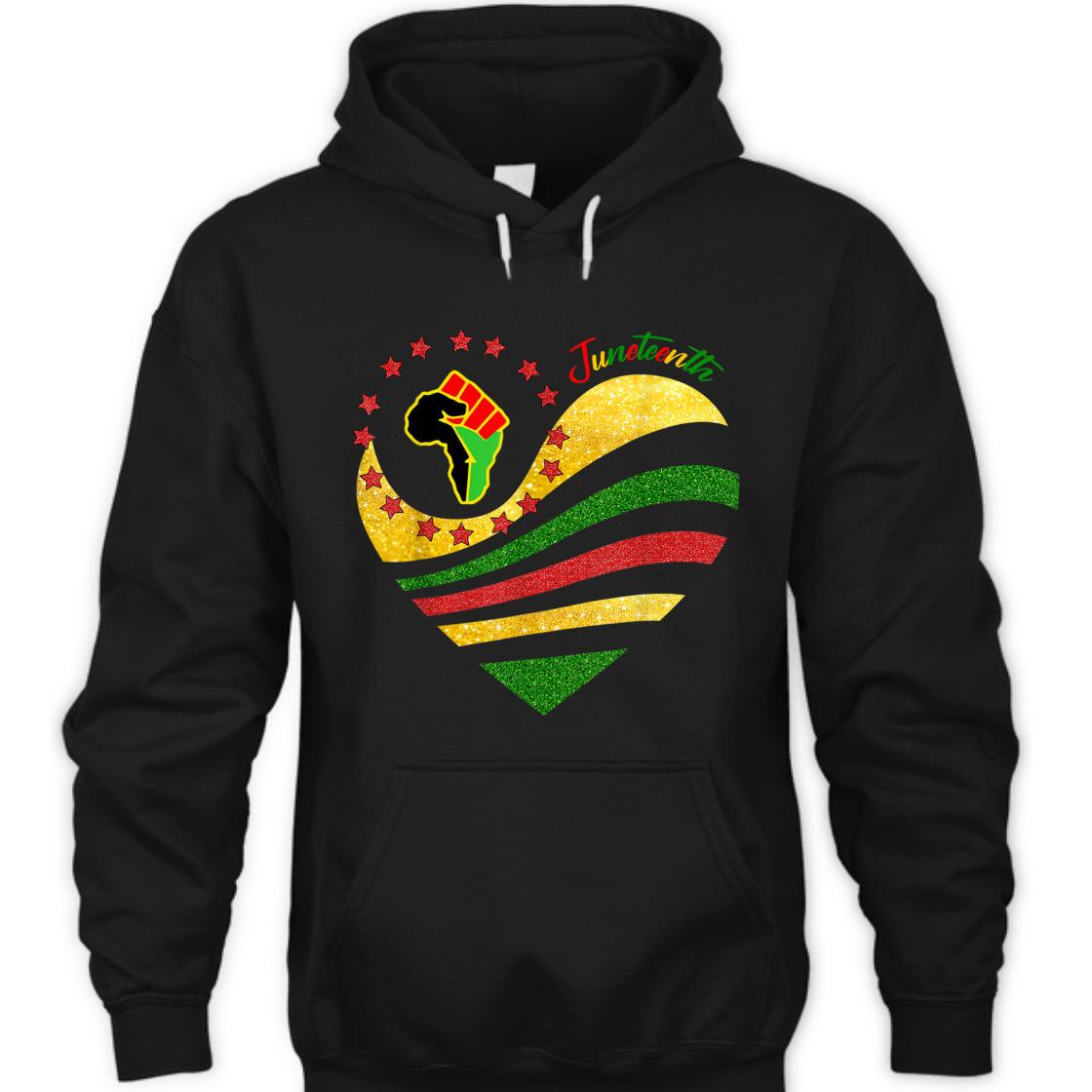 Strong Women Juneteenth Heart Hand Independence-Day T-Shirt