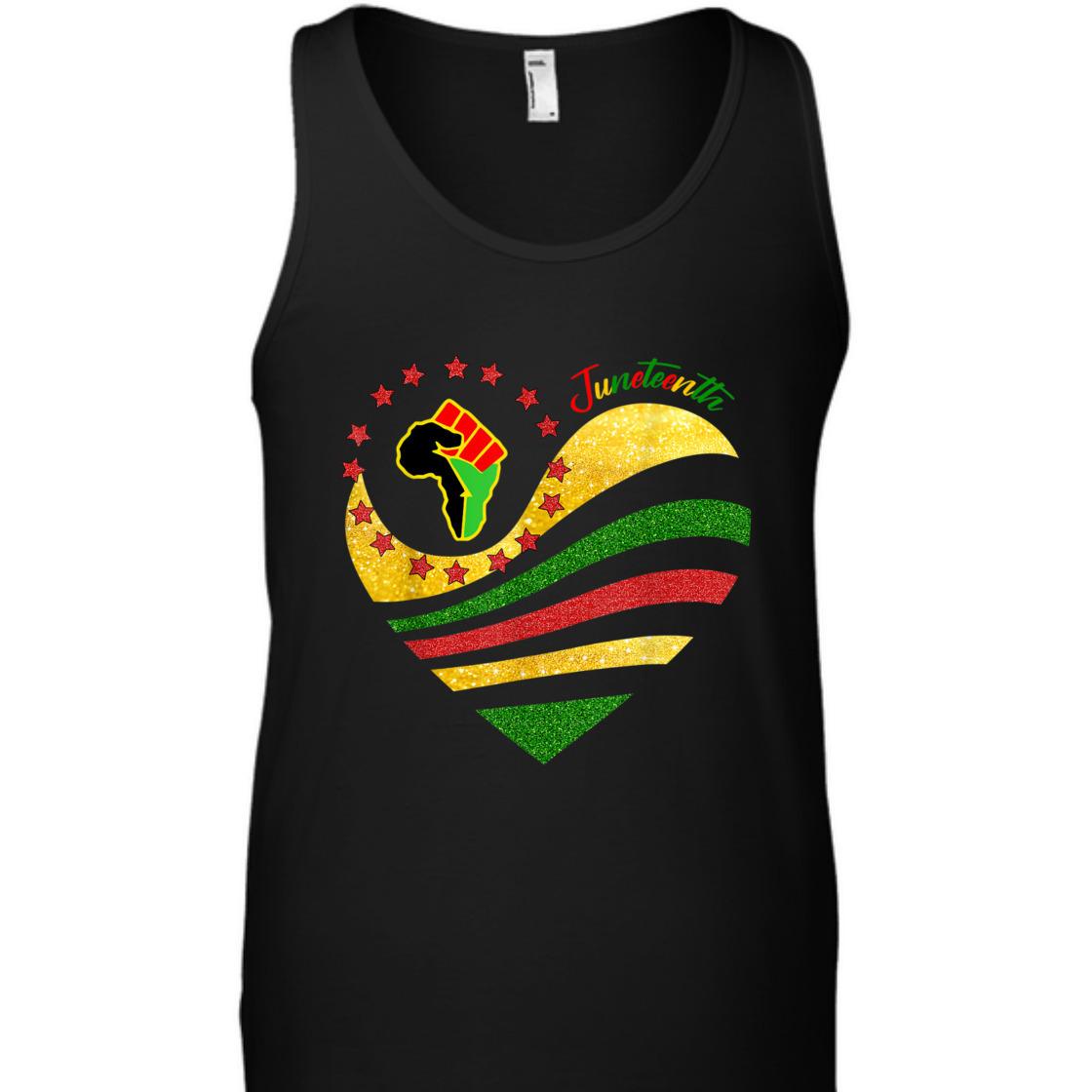 Strong Women Juneteenth Heart Hand Independence-Day T-Shirt
