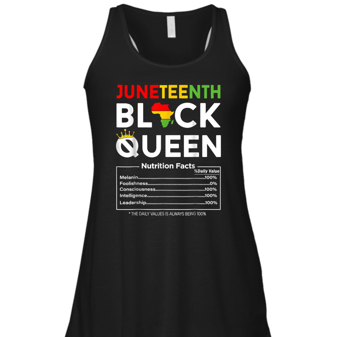 Strong Women Juneteenth Black Queen Nutritional Facts 4th Of July T-Shirt