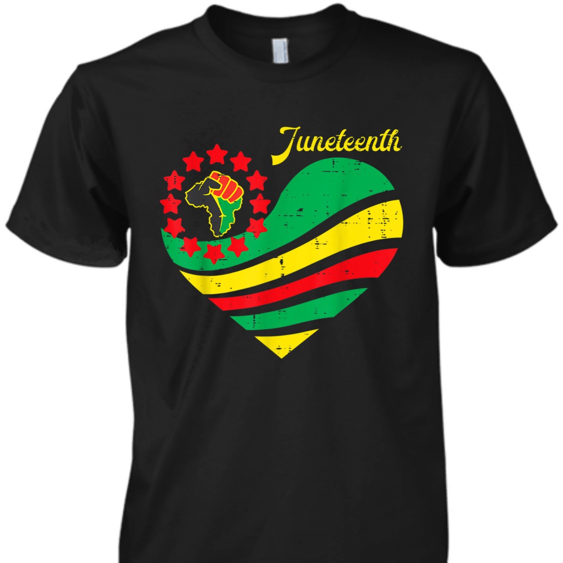 Strong Women Juneteenth Heart Africa Fist June 19th 1865 T-Shirt Strong Women Juneteenth Heart Africa Fist June 19th 1865 T-Shirt
