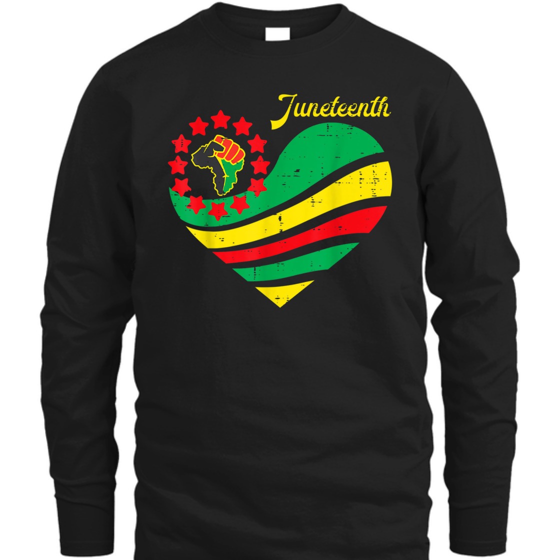 Strong Women Juneteenth Heart Africa Fist June 19th 1865 T-Shirt