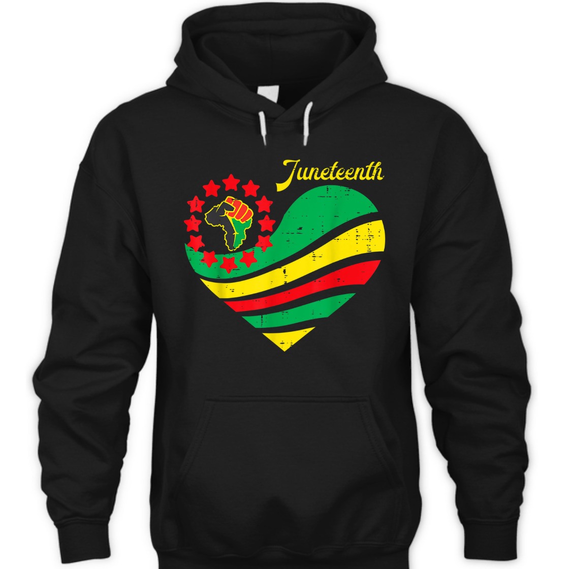 Strong Women Juneteenth Heart Africa Fist June 19th 1865 T-Shirt