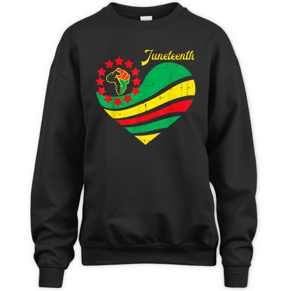 Strong Women Juneteenth Heart Africa Fist June 19th 1865 T-Shirt