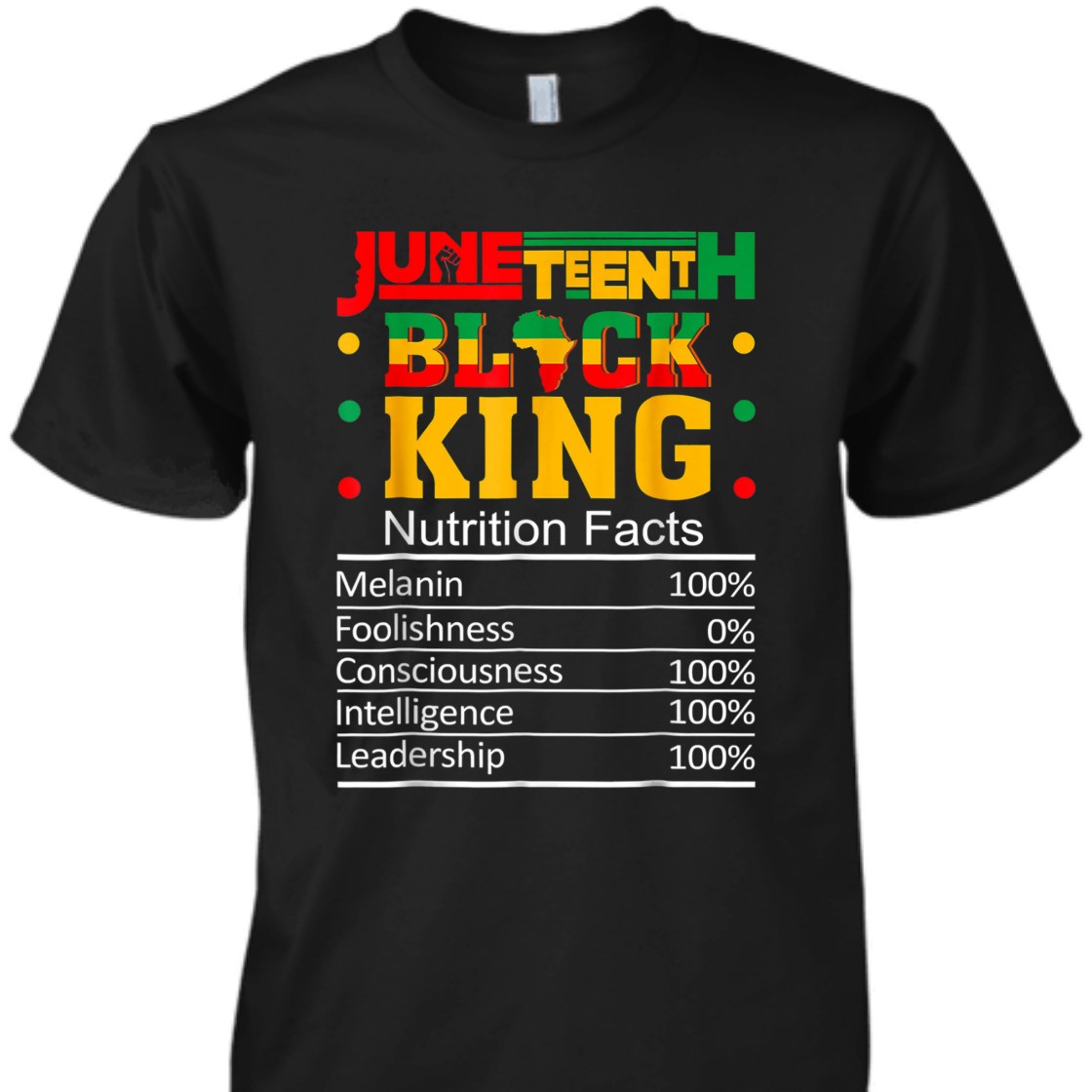 Strong Women Nutritional Facts Juneteenth 1865 Black King Black Queen T-Shirt