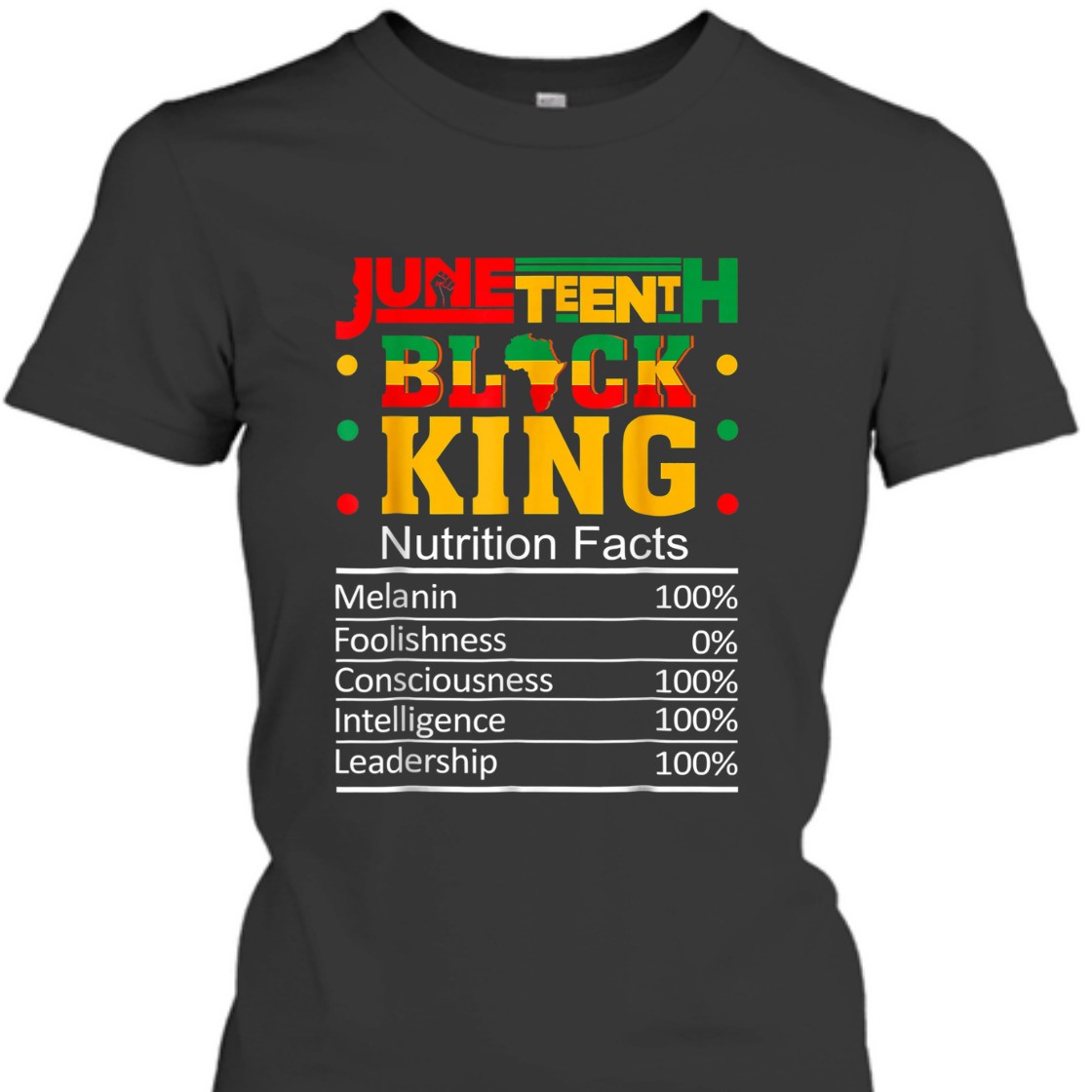 Strong Women Nutritional Facts Juneteenth 1865 Black King Black Queen T-Shirt Strong Women Nutritional Facts Juneteenth 1865 Black King Black Queen T-Shirt