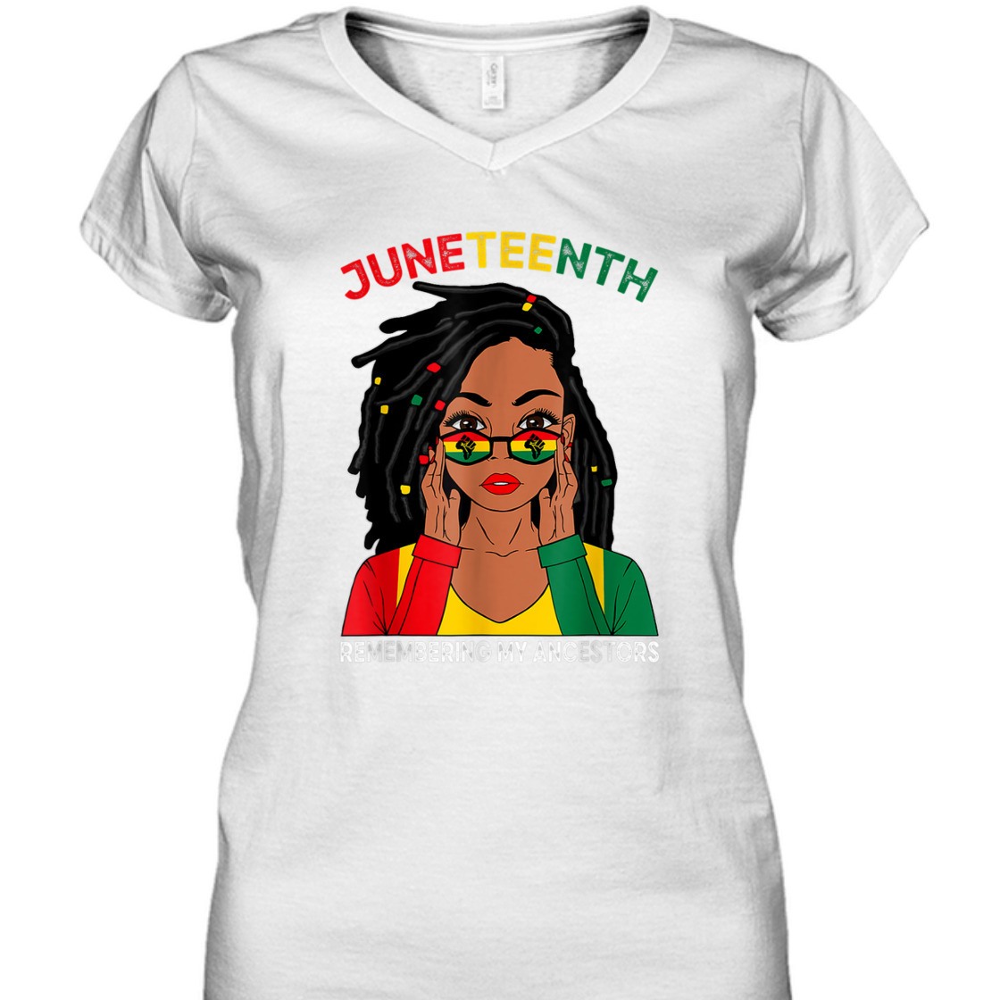 Strong Women Loc'd Hair Black Woman Remebering My Ancestors Juneteenth T-Shirt Strong Women Loc'd Hair Black Woman Remebering My Ancestors Juneteenth T-Shirt