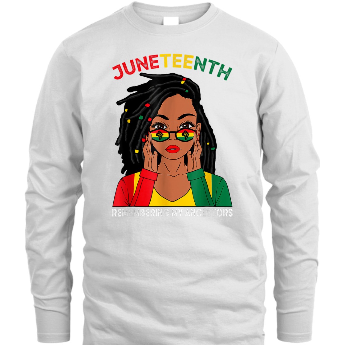 Strong Women Loc'd Hair Black Woman Remebering My Ancestors Juneteenth T-Shirt Strong Women Loc'd Hair Black Woman Remebering My Ancestors Juneteenth T-Shirt