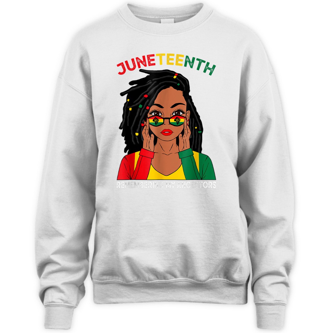 Strong Women Loc'd Hair Black Woman Remebering My Ancestors Juneteenth T-Shirt Strong Women Loc'd Hair Black Woman Remebering My Ancestors Juneteenth T-Shirt