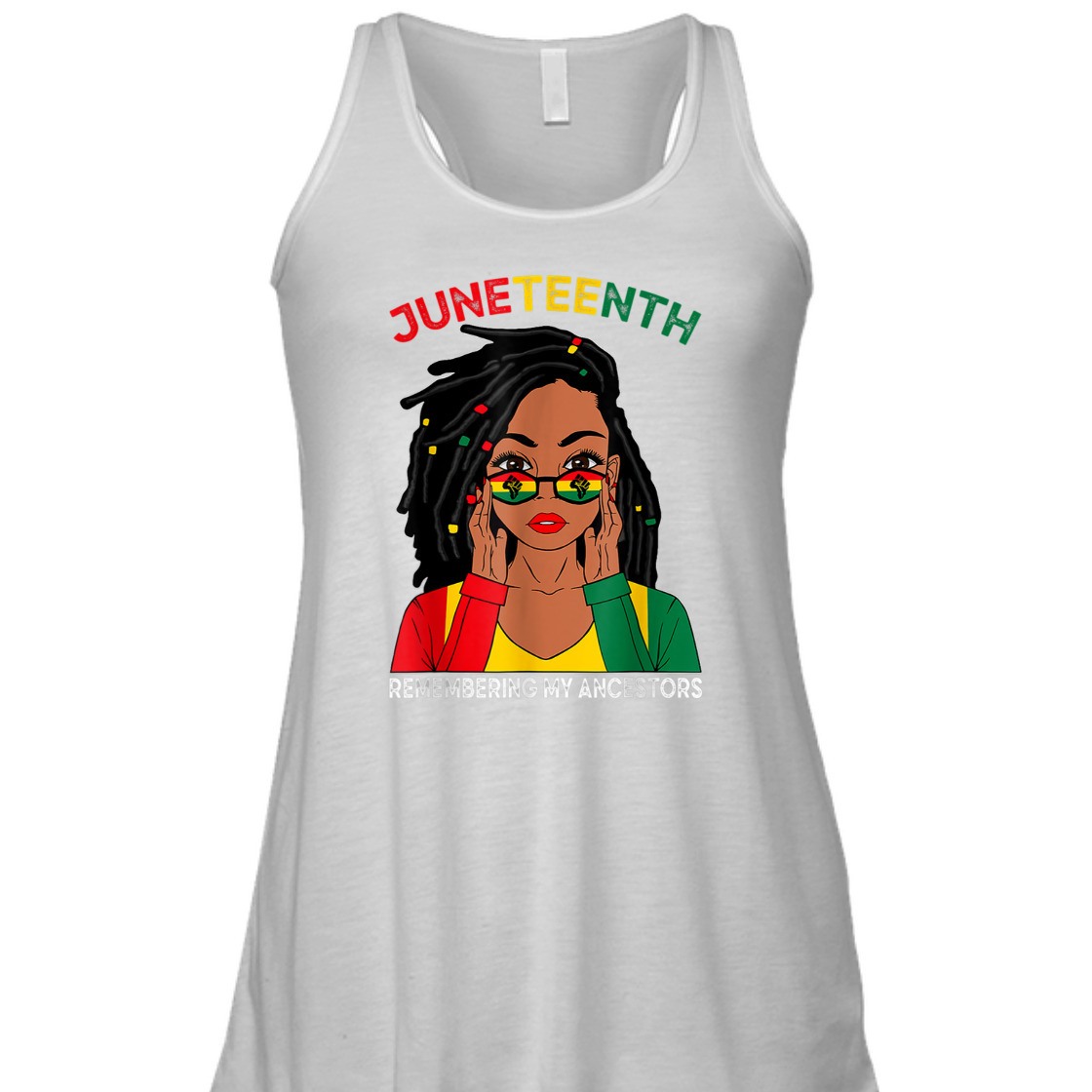 Strong Women Loc'd Hair Black Woman Remebering My Ancestors Juneteenth T-Shirt