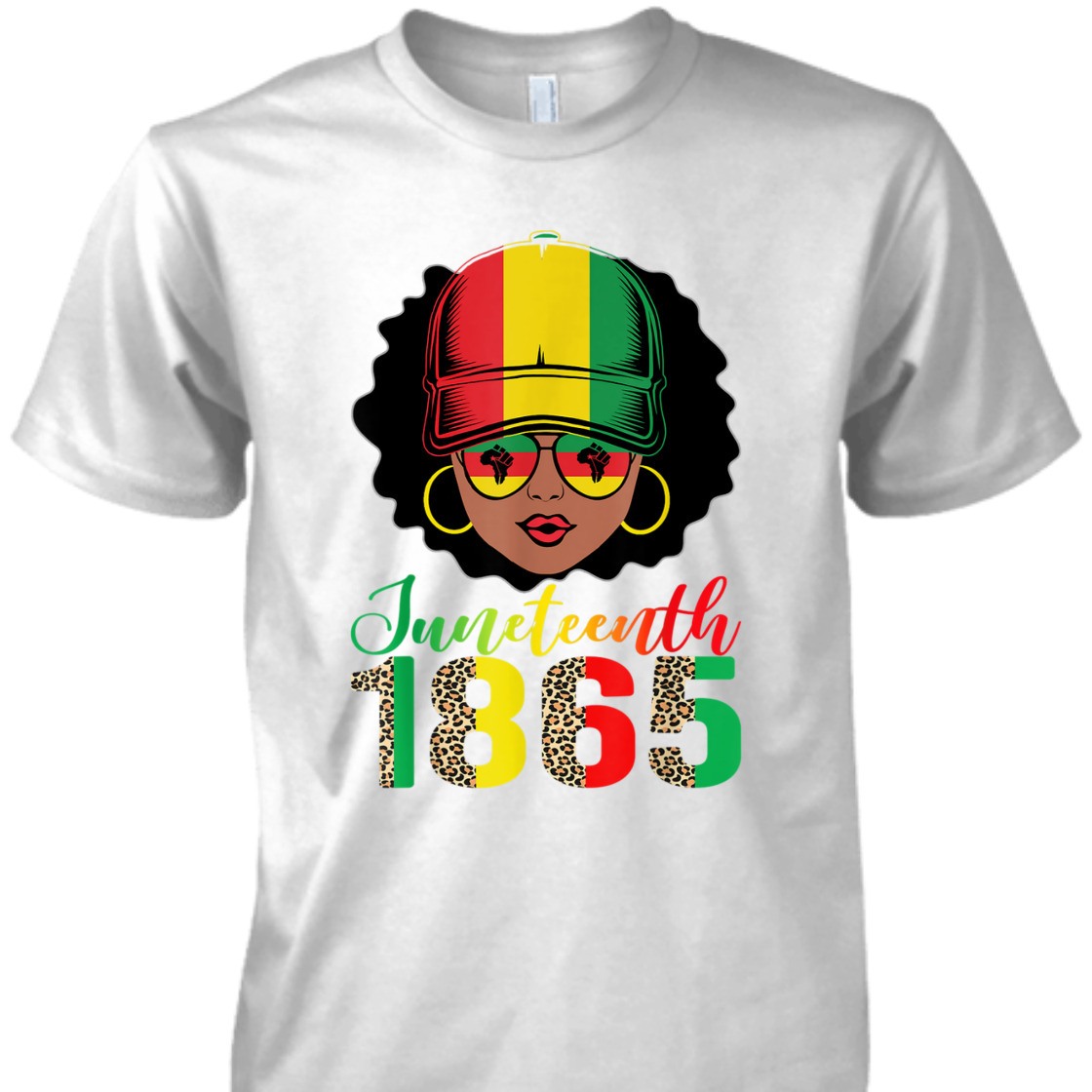 Strong Women Juneteenth 1865 Queen Pride Leopard Black African Women Girl T-Shirt