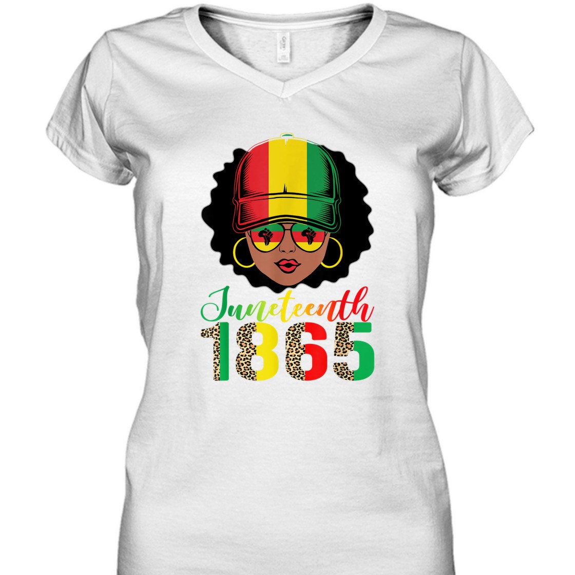 Strong Women Juneteenth 1865 Queen Pride Leopard Black African Women Girl T-Shirt