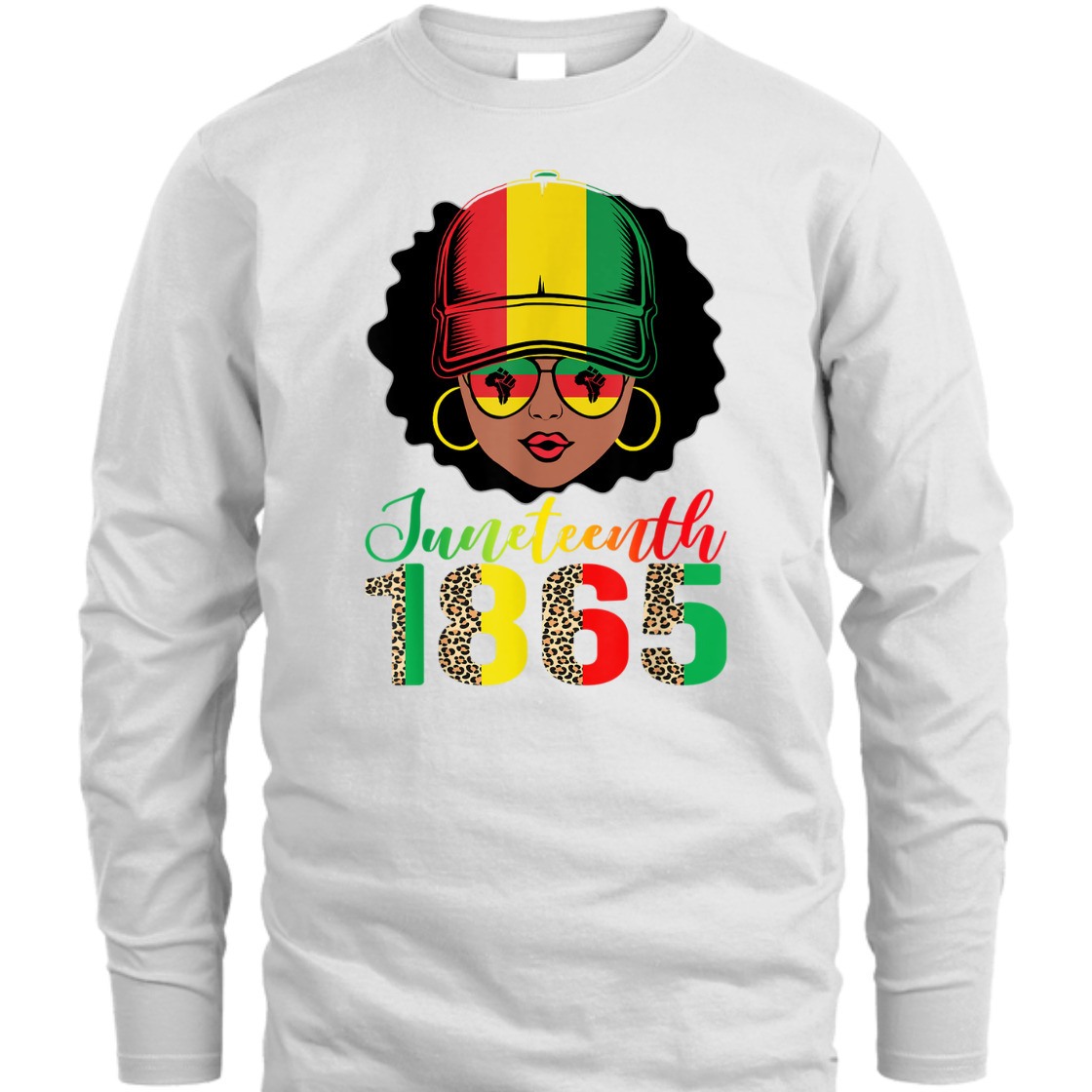 Strong Women Juneteenth 1865 Queen Pride Leopard Black African Women Girl T-Shirt