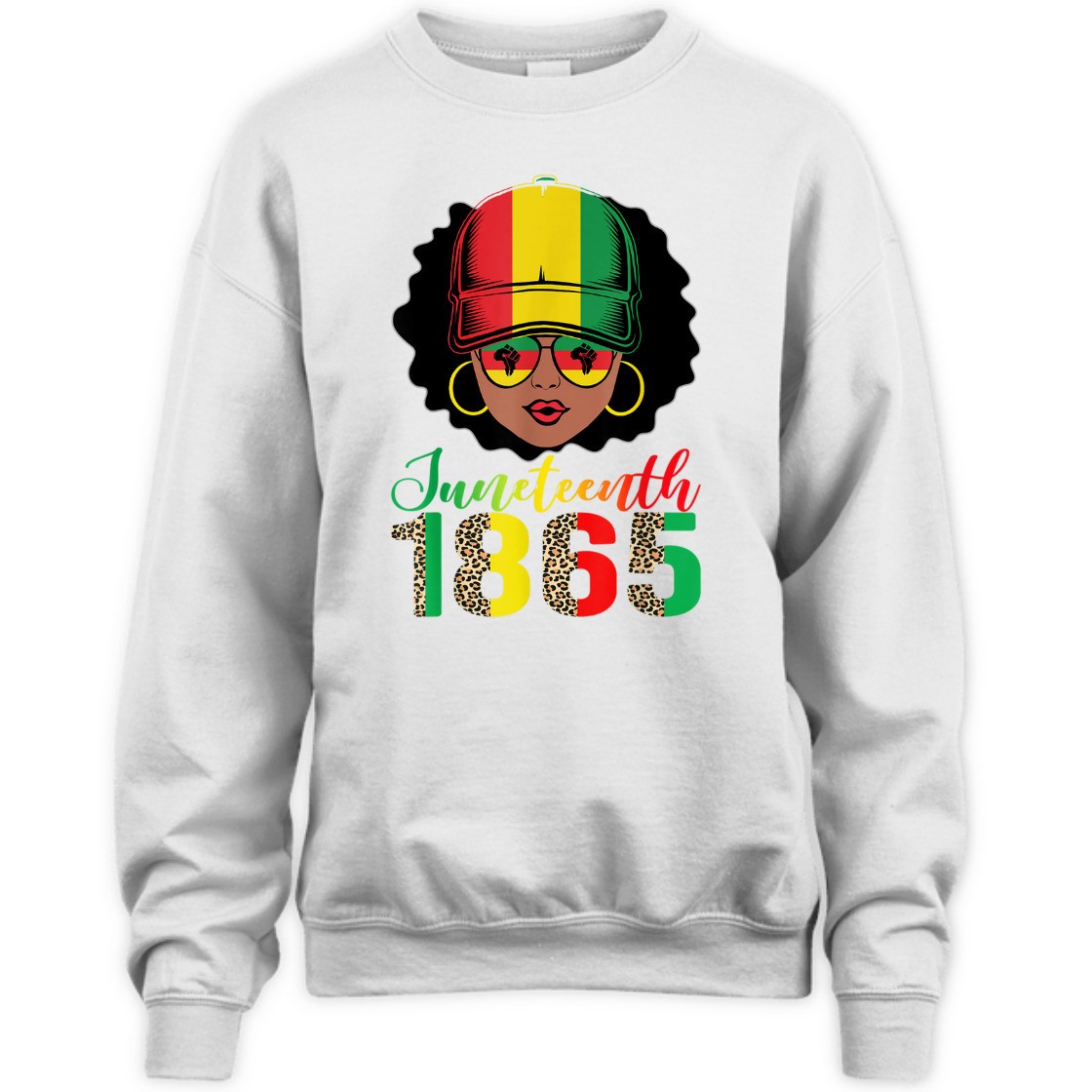 Strong Women Juneteenth 1865 Queen Pride Leopard Black African Women Girl T-Shirt