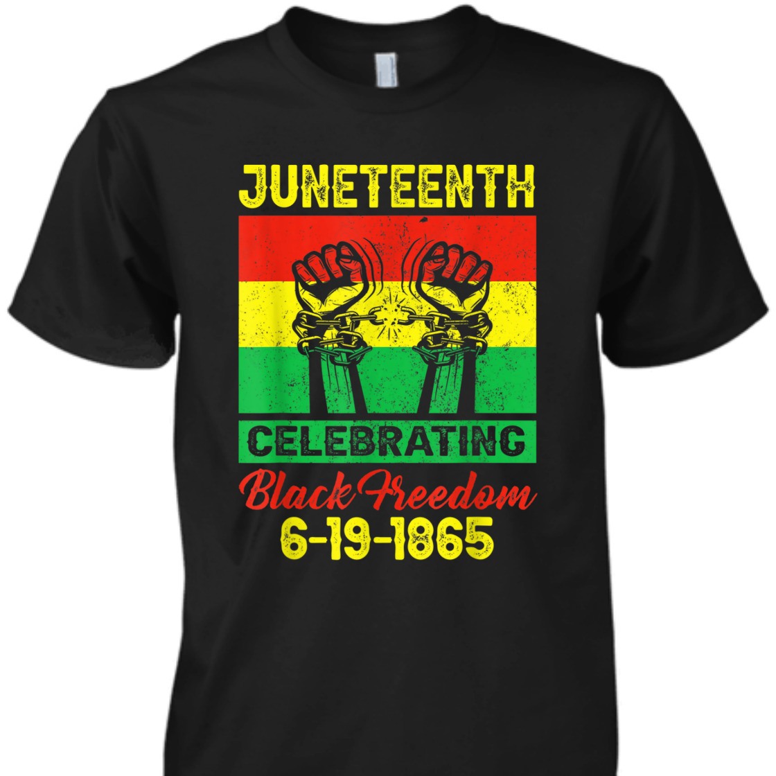 Strong Women Juneteenth Celebrating Black Freedom 1865 Flag T-Shirt