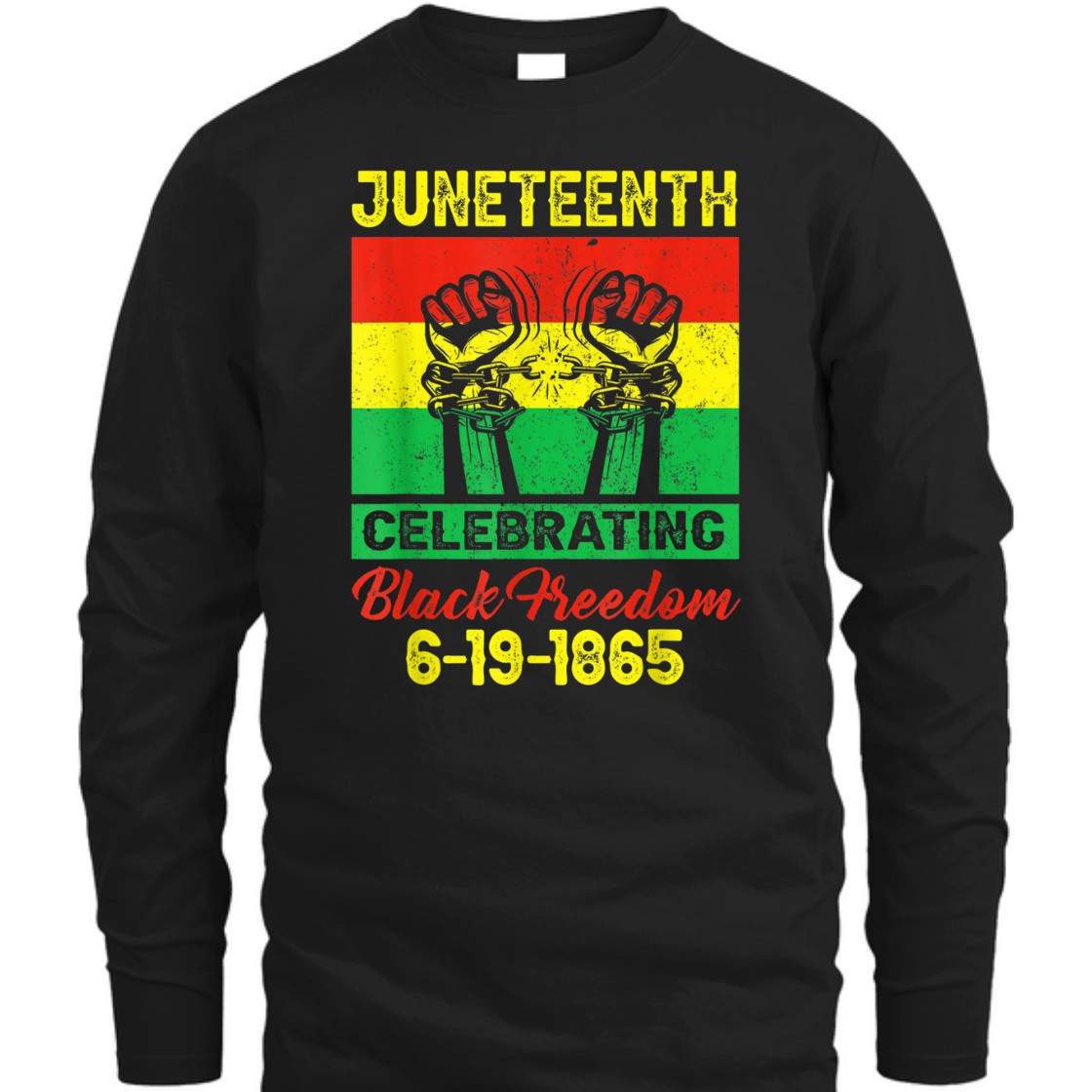 Strong Women Juneteenth Celebrating Black Freedom 1865 Flag T-Shirt