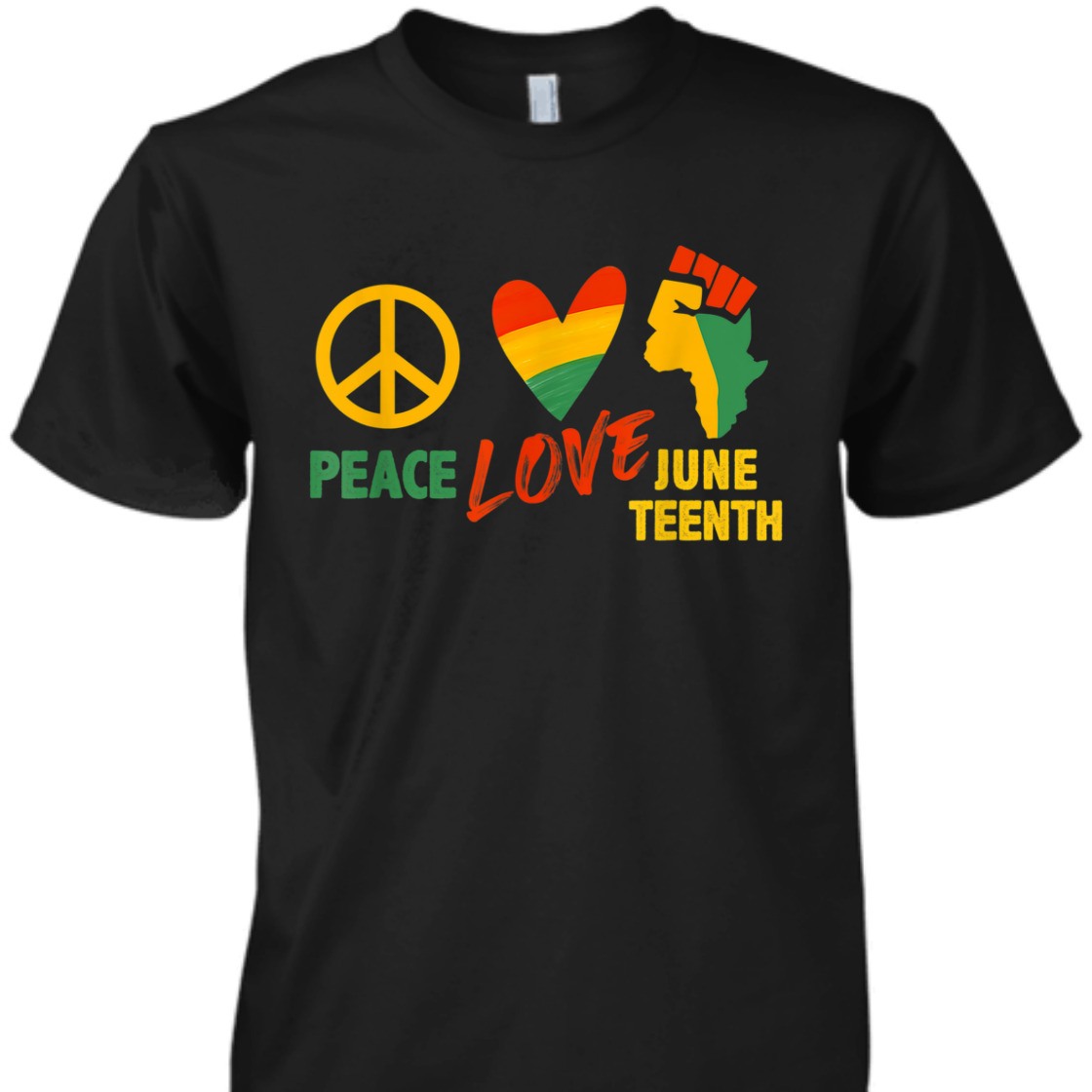 Strong Women Peace Love Juneteenth 1865 African Woman American Freedom T-Shirt