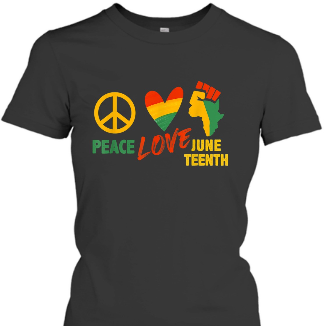 Strong Women Peace Love Juneteenth 1865 African Woman American Freedom T-Shirt