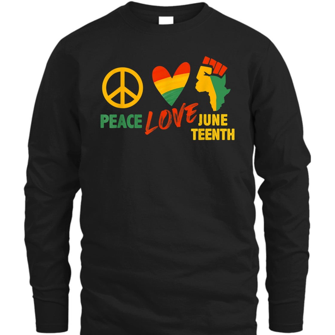 Strong Women Peace Love Juneteenth 1865 African Woman American Freedom T-Shirt