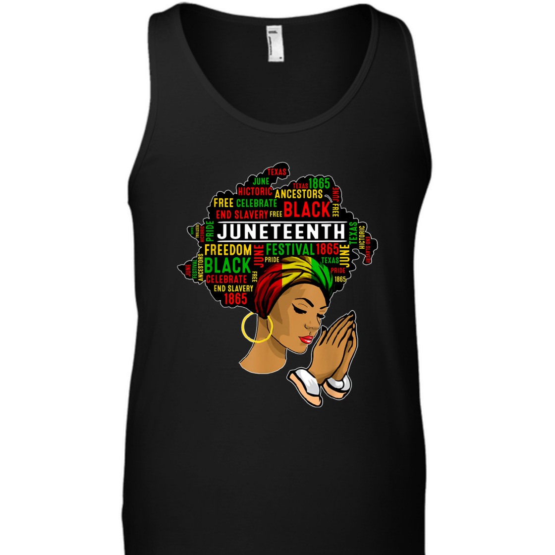Strong Women Melanin Black Women Juneteenth Natural Hair Afro Word Art T-Shirt