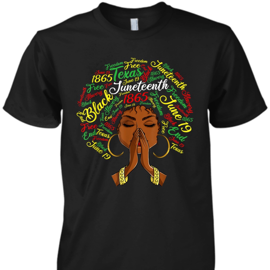 Strong Women Juneteenth, African Curly Natural Hair Girl T-Shirt Strong Women Juneteenth, African Curly Natural Hair Girl T-Shirt