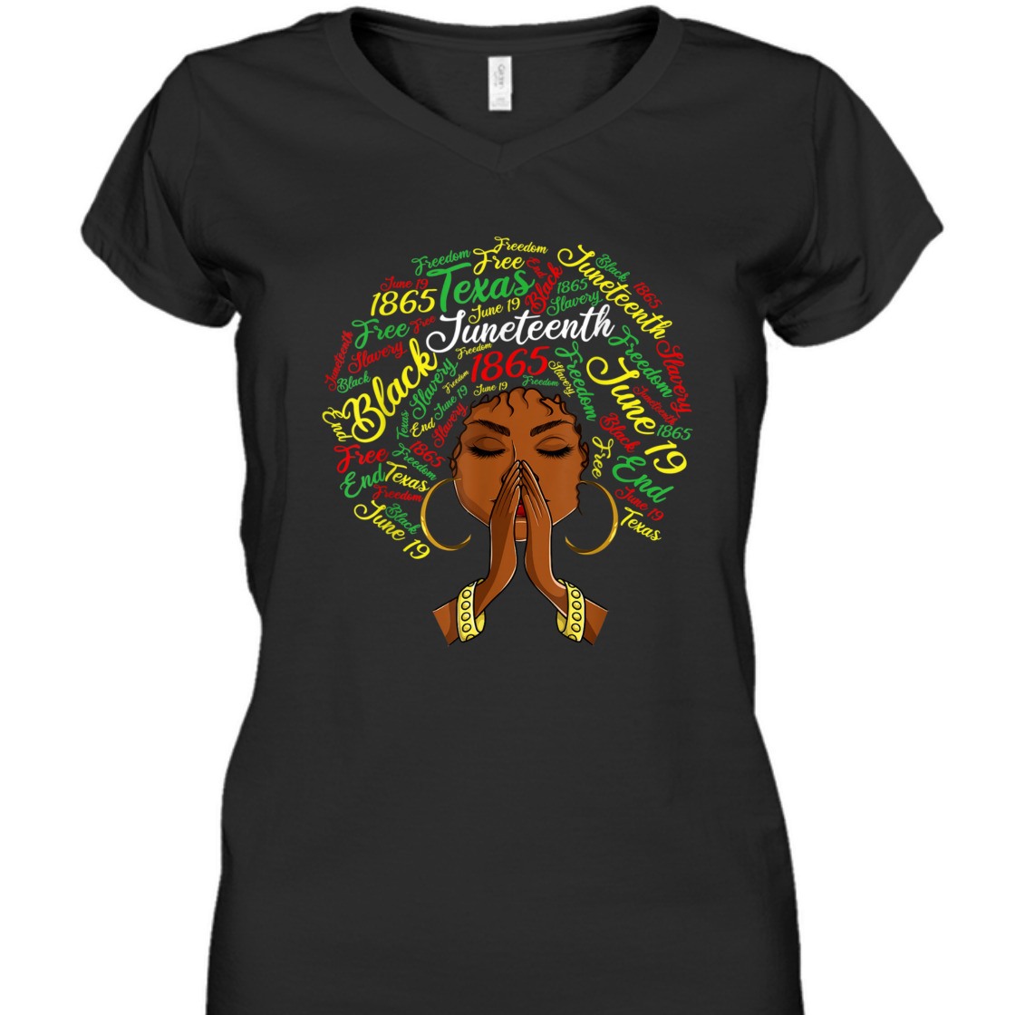 Strong Women Juneteenth, African Curly Natural Hair Girl T-Shirt