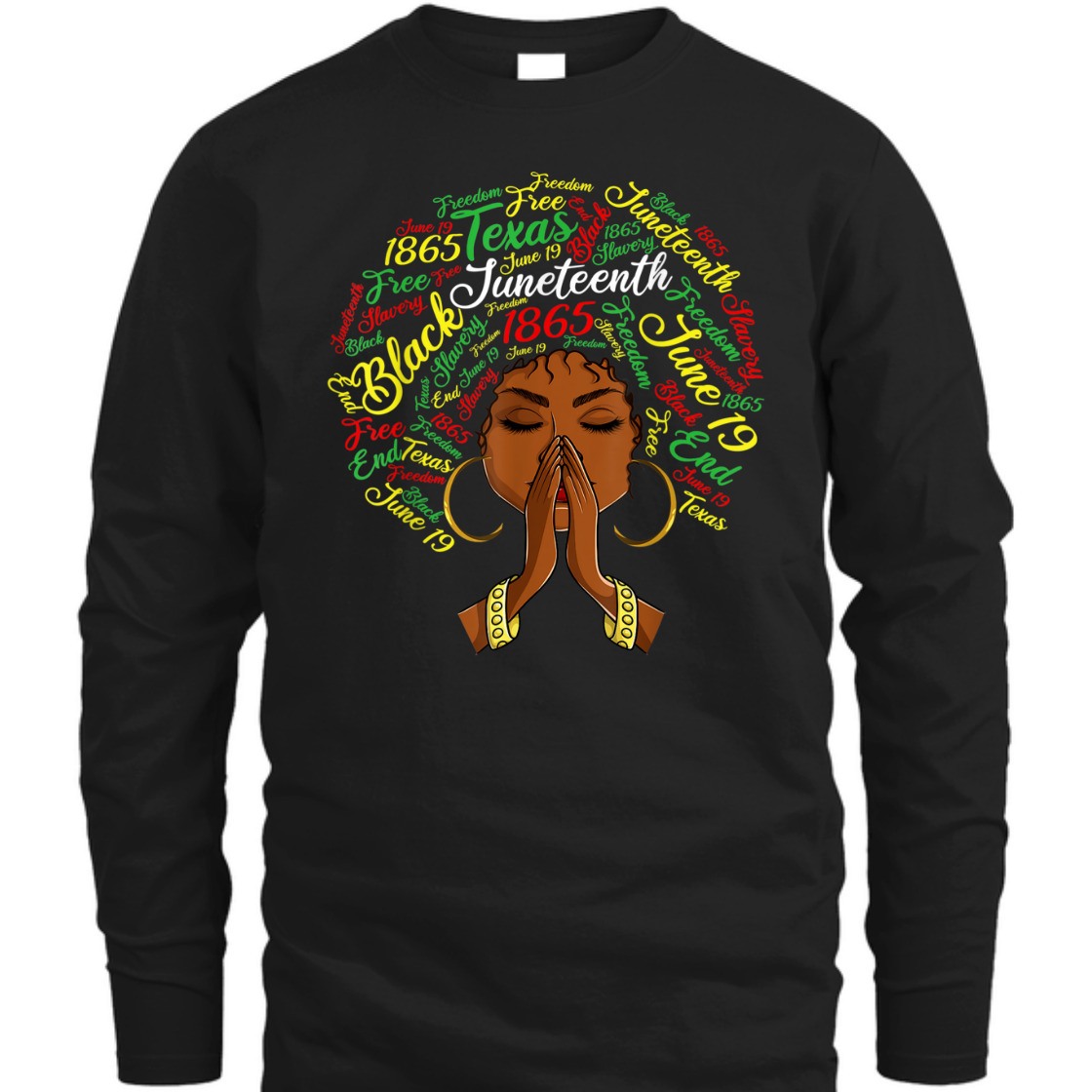 Strong Women Juneteenth, African Curly Natural Hair Girl T-Shirt