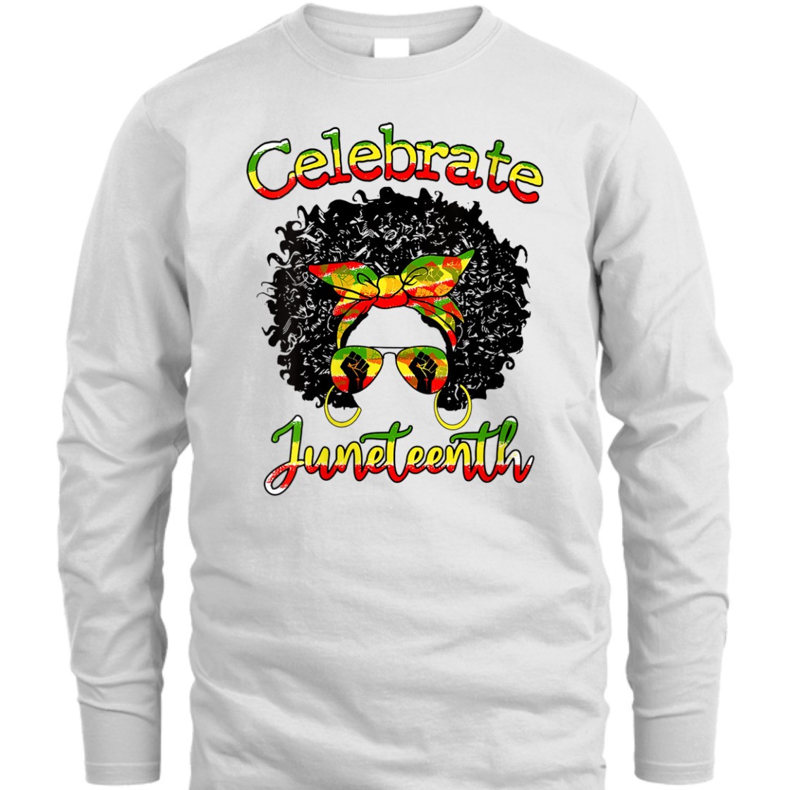 Strong Women Messy Bun Juneteenth Celebrate Indepedence Day Black Women T-Shirt