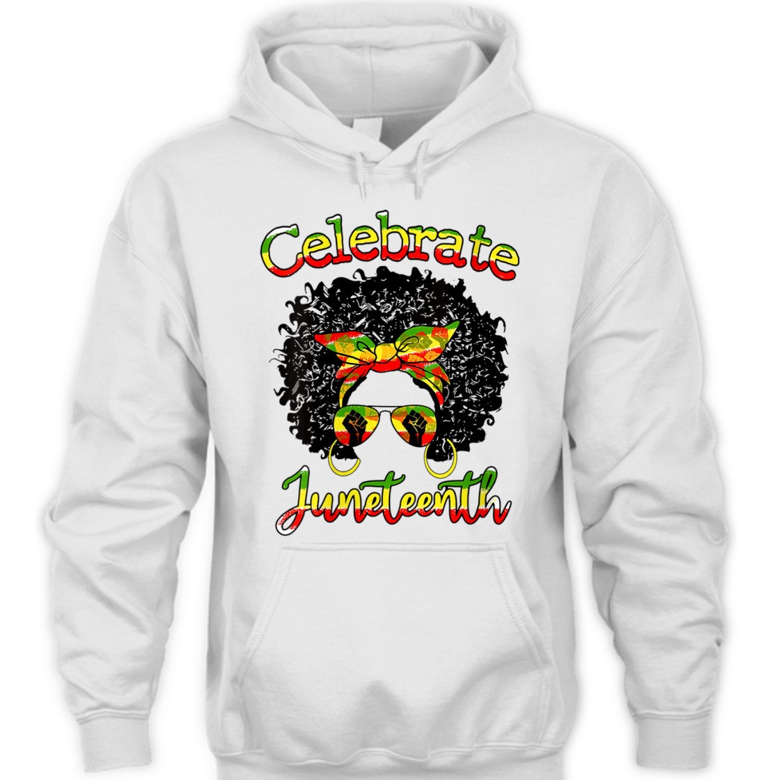 Strong Women Messy Bun Juneteenth Celebrate Indepedence Day Black Women T-Shirt