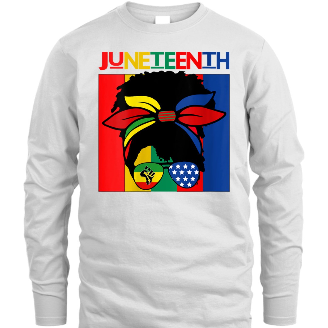 Strong Women Black Women MessyBun Juneteenth Independence Day 4th Of July T-Shirt