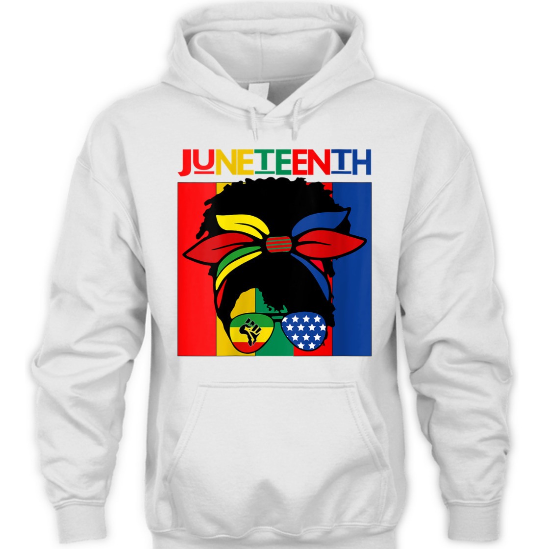 Strong Women Black Women MessyBun Juneteenth Independence Day 4th Of July T-Shirt