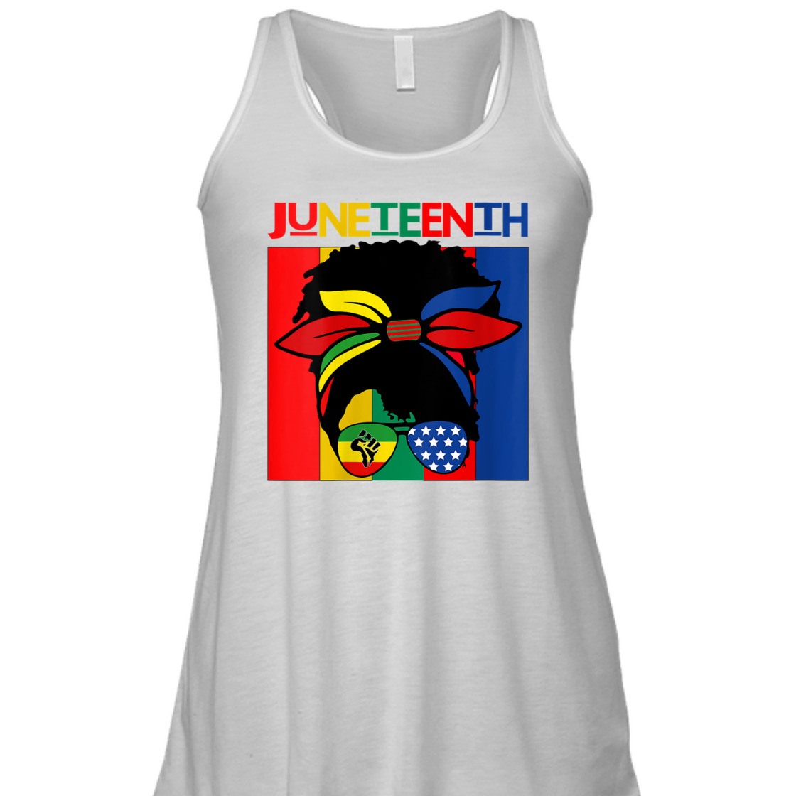 Strong Women Black Women MessyBun Juneteenth Independence Day 4th Of July T-Shirt