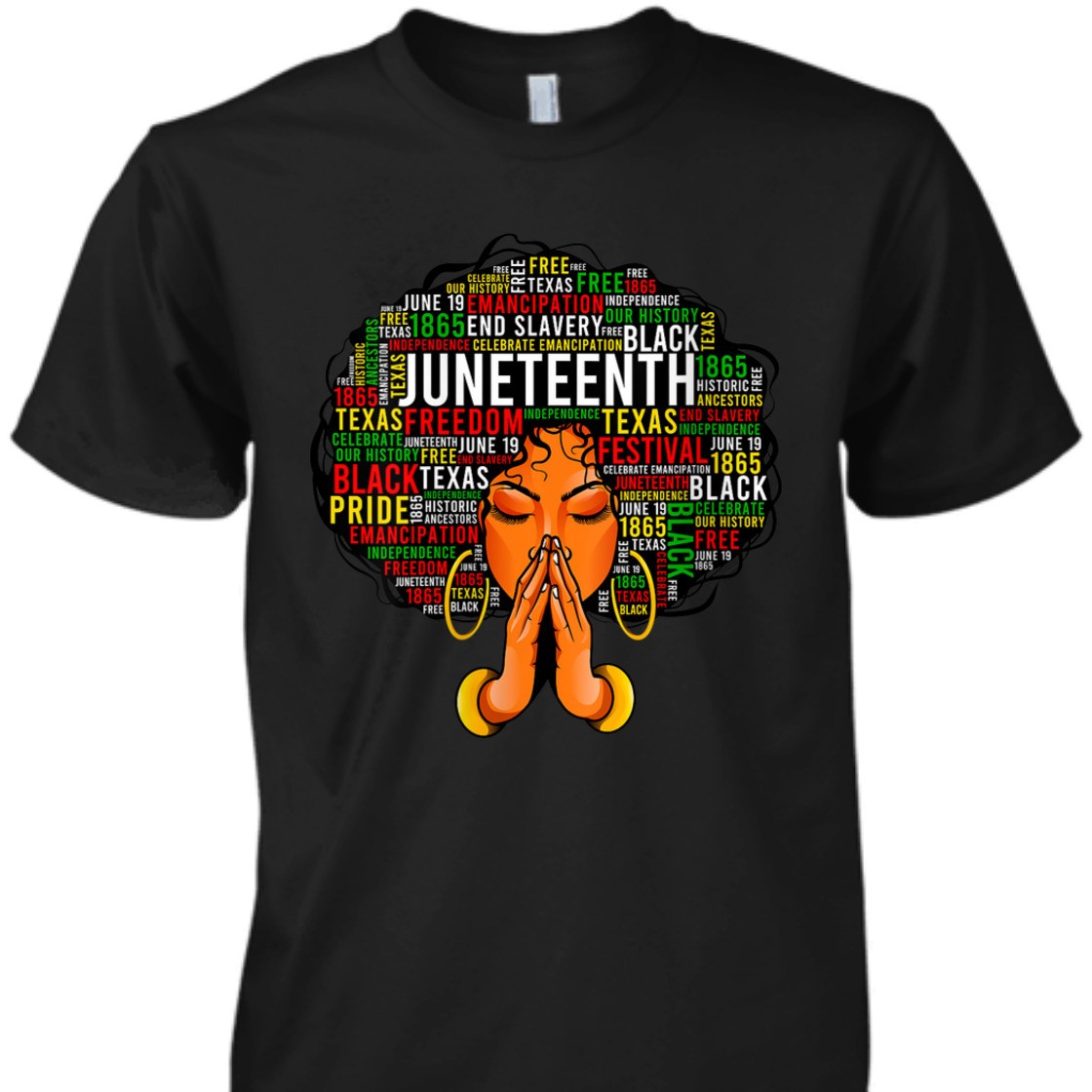 Strong Women Melanin Black Women Natural Hair Afro Word Art Juneteenth T-Shirt Strong Women Melanin Black Women Natural Hair Afro Word Art Juneteenth T-Shirt