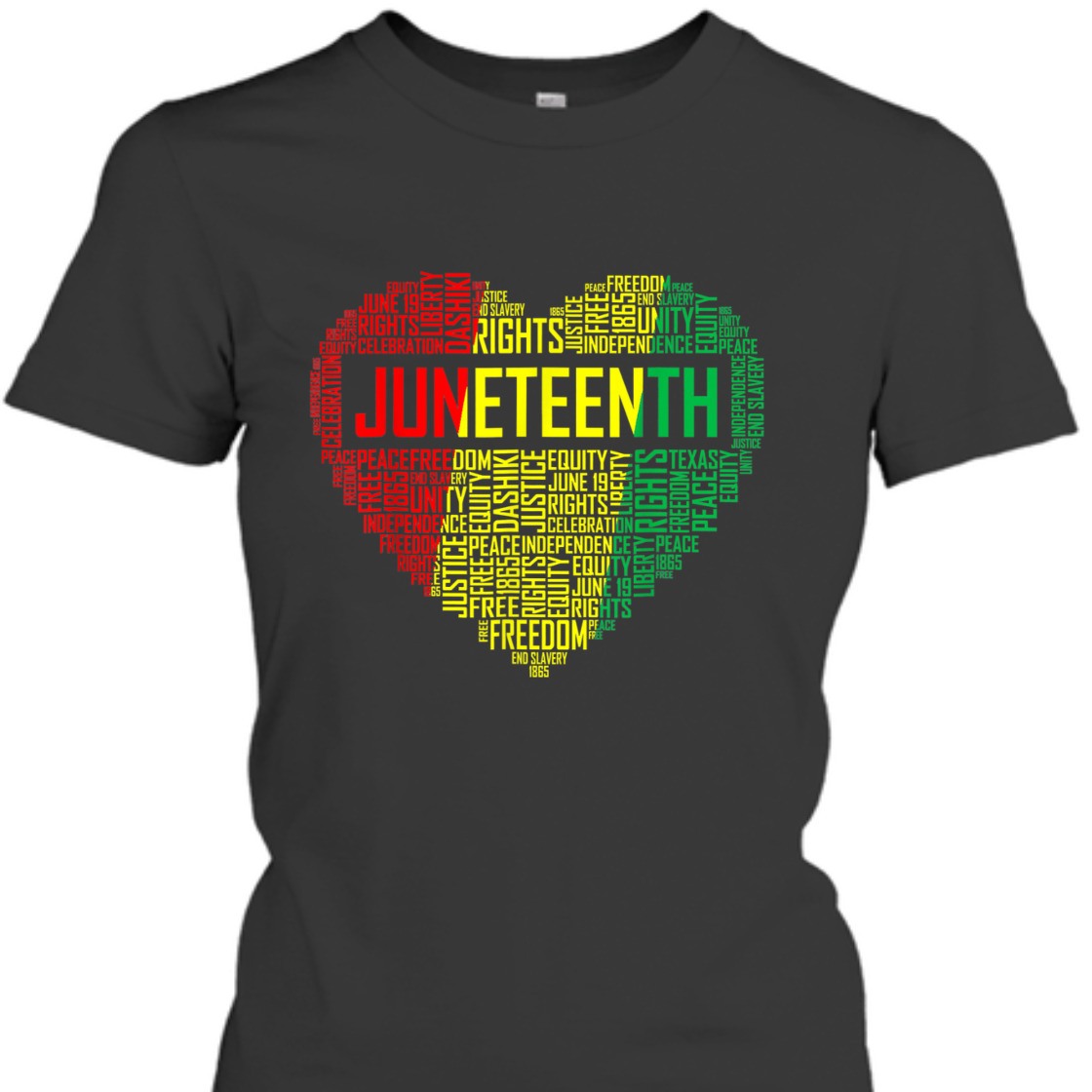 Strong Women Black History Juneteenth Heart Afro American African Freedom T-Shirt
