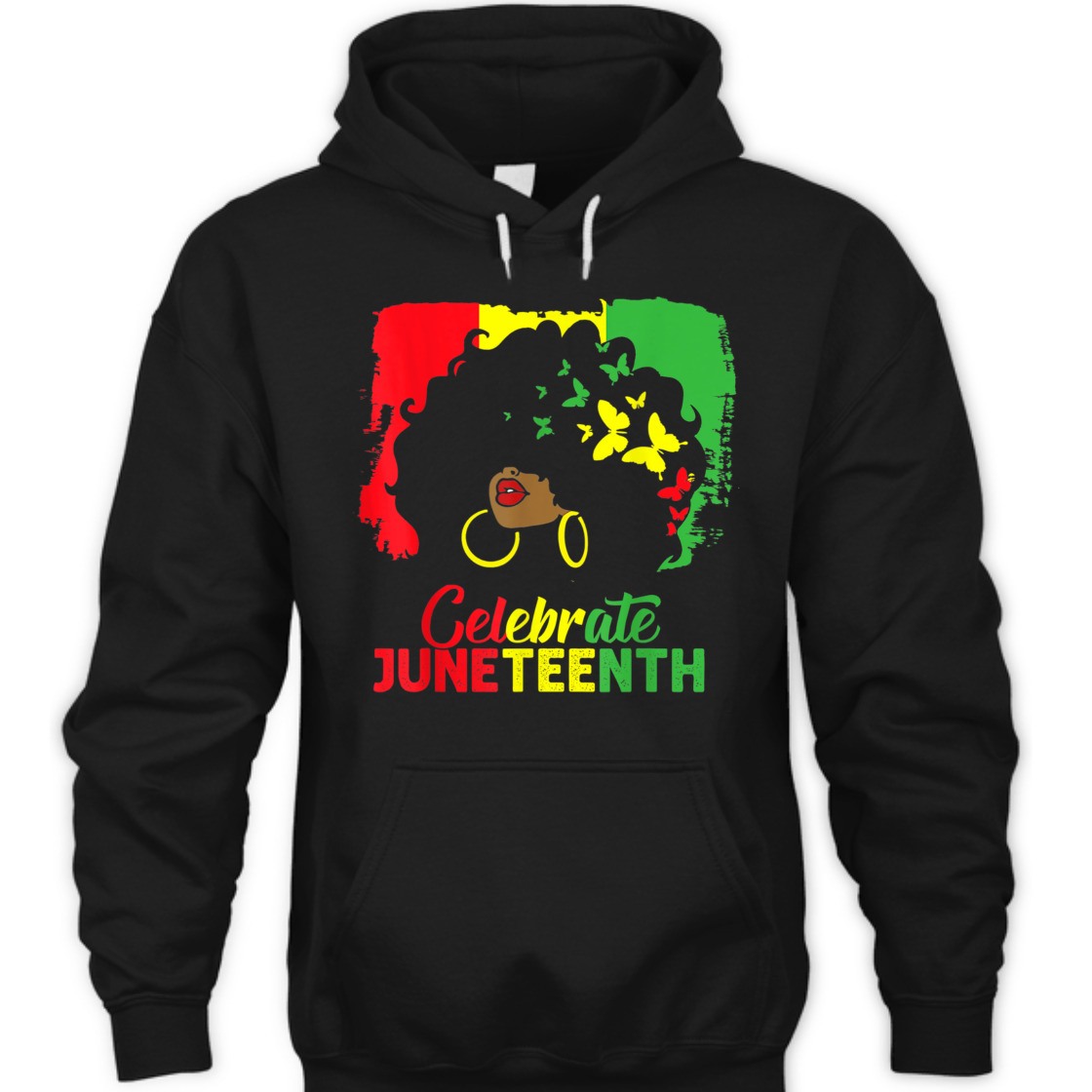 Strong Women Black Women Messy Bun Celebrate Juneteenth Indepedence Day T-Shirt