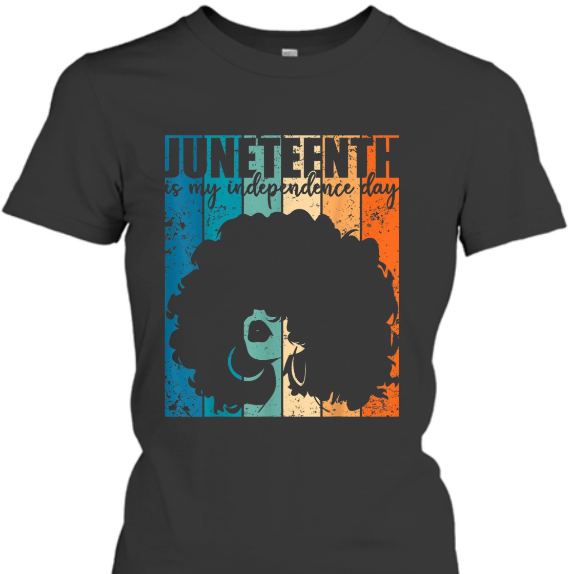 Strong Women Juneteenth My Independence Day Retro Afro Women Melanin T-Shirt
