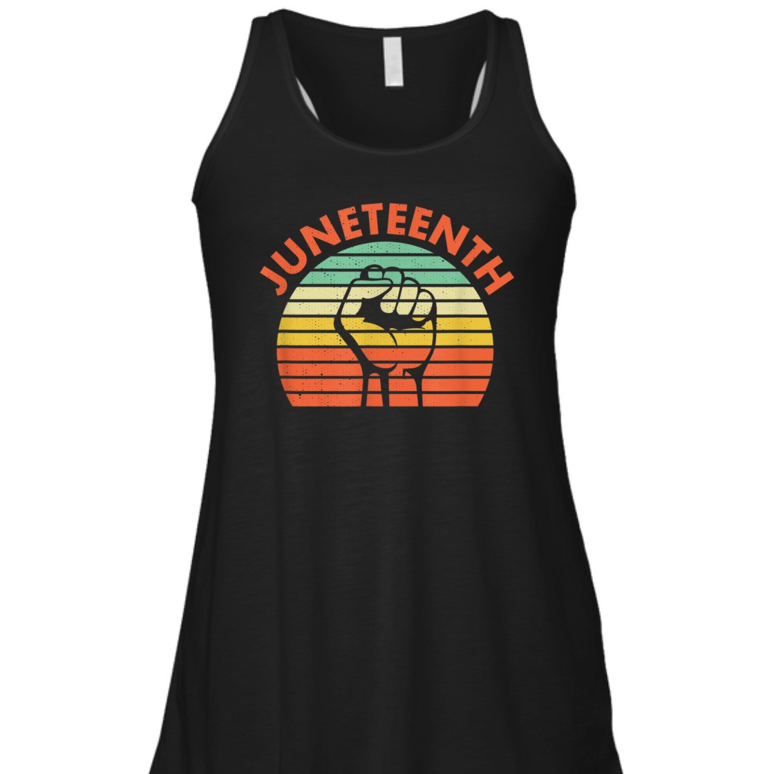 Strong Women Juneteenth Raised Fist Vintage Retro Striped Style T-Shirt Strong Women Juneteenth Raised Fist Vintage Retro Striped Style T-Shirt