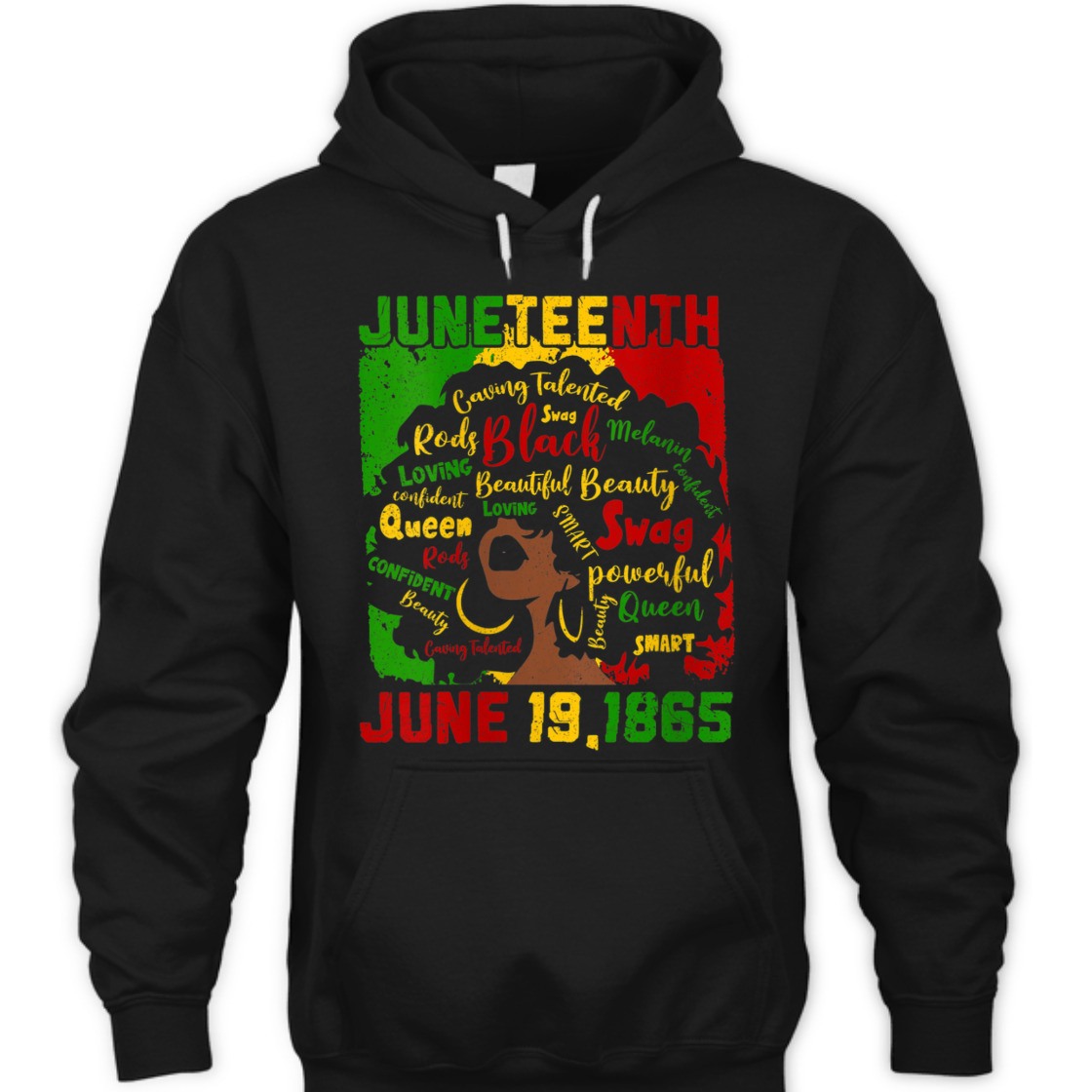 Strong Women Juneteenth June 19 1865 Black Women Natural Hair Afro T-Shirt