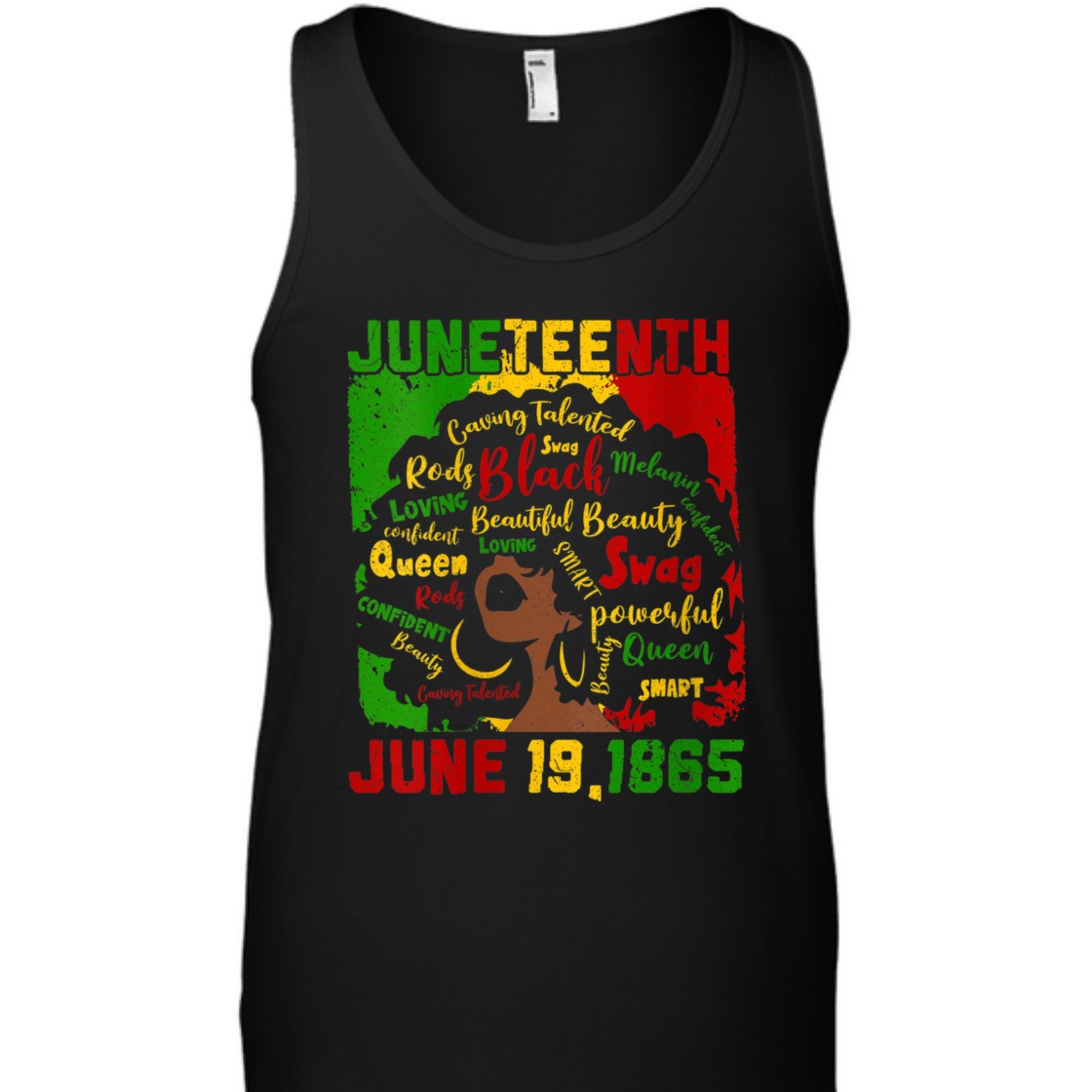 Strong Women Juneteenth June 19 1865 Black Women Natural Hair Afro T-Shirt