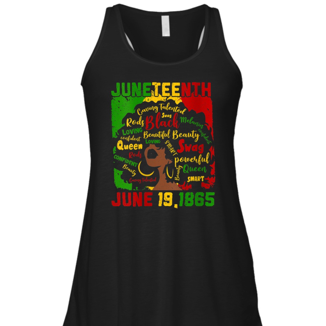Strong Women Juneteenth June 19 1865 Black Women Natural Hair Afro T-Shirt