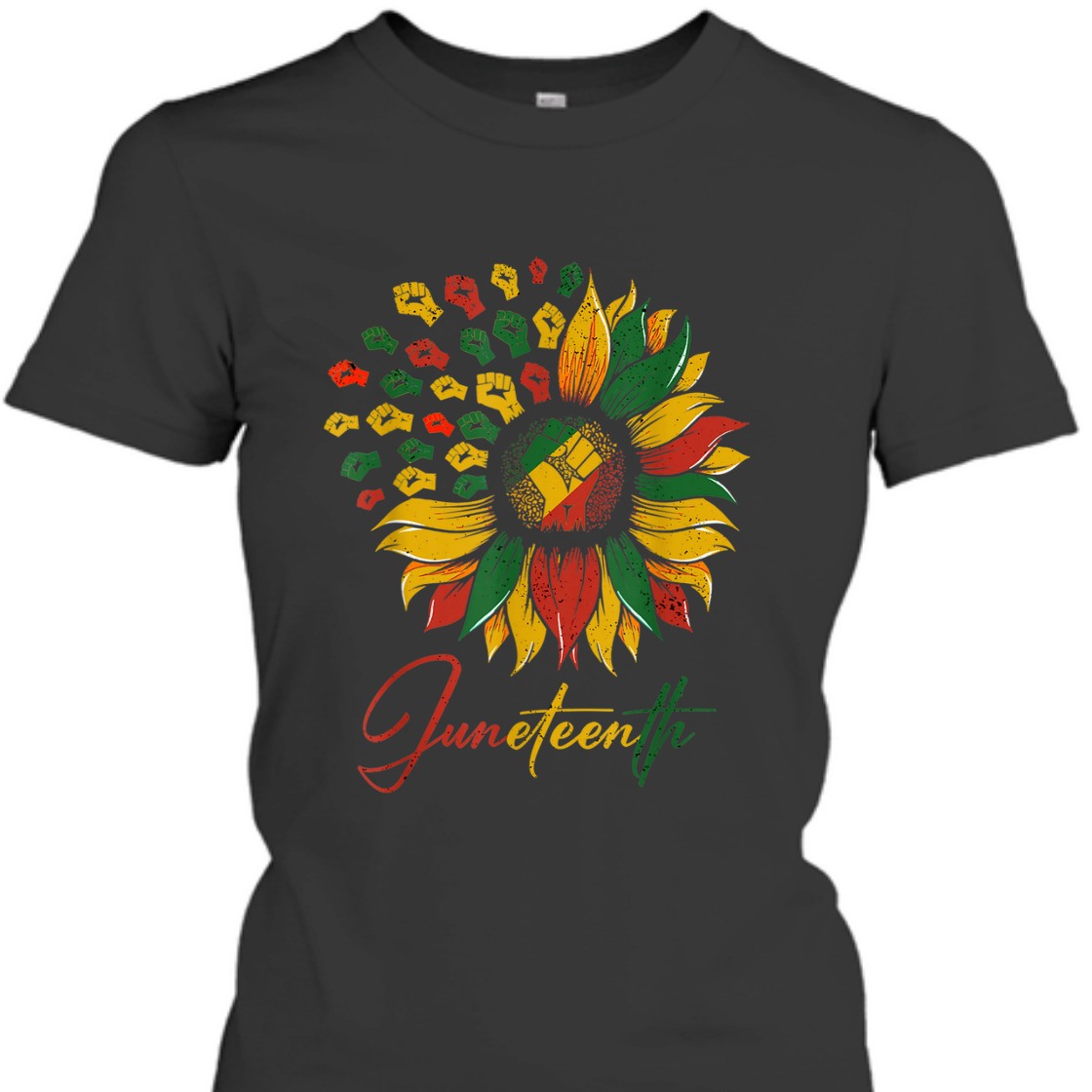 Sunflower Fist Juneteenth Black History African American T-Shirt