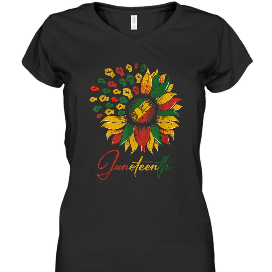 Sunflower Fist Juneteenth Black History African American T-Shirt