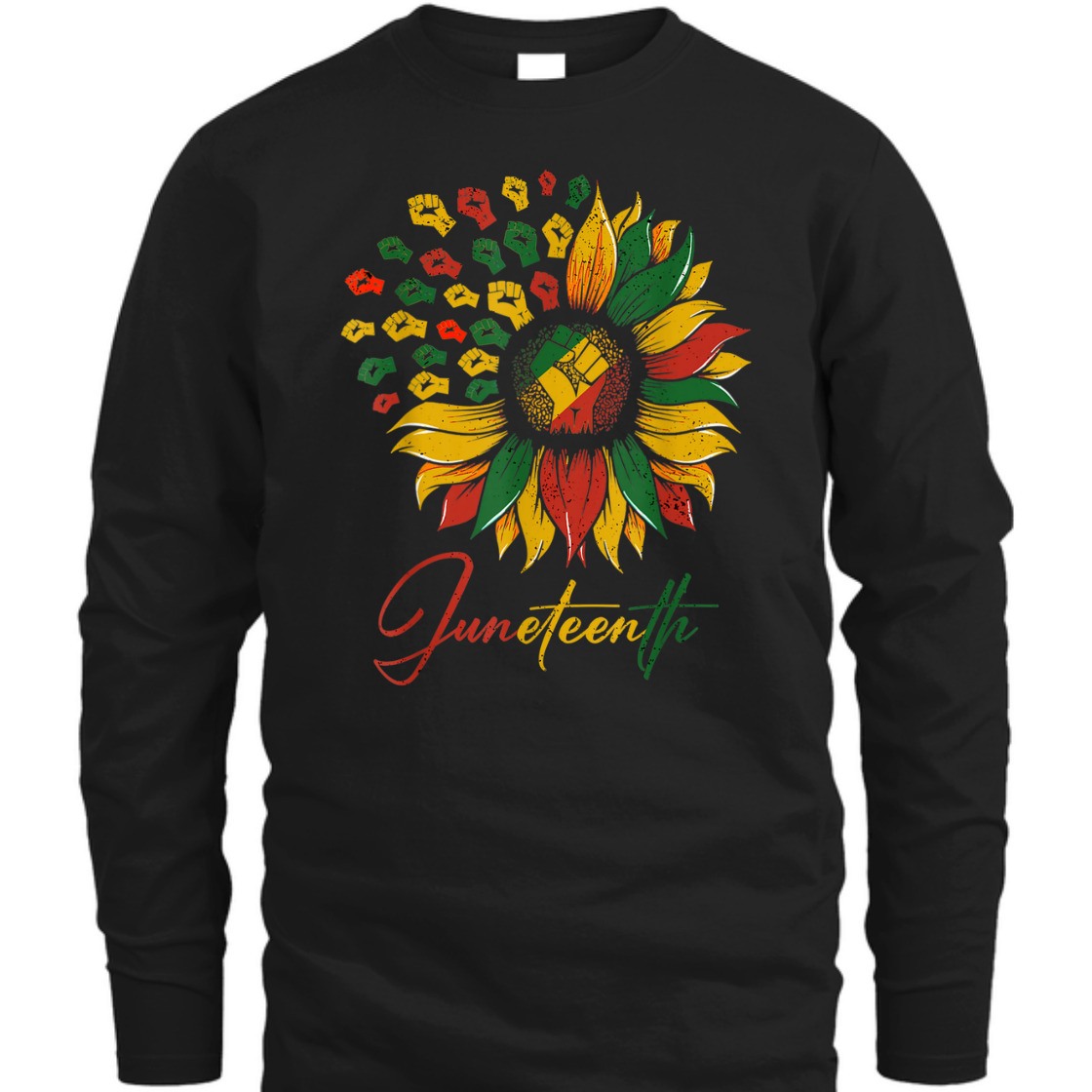 Sunflower Fist Juneteenth Black History African American T-Shirt